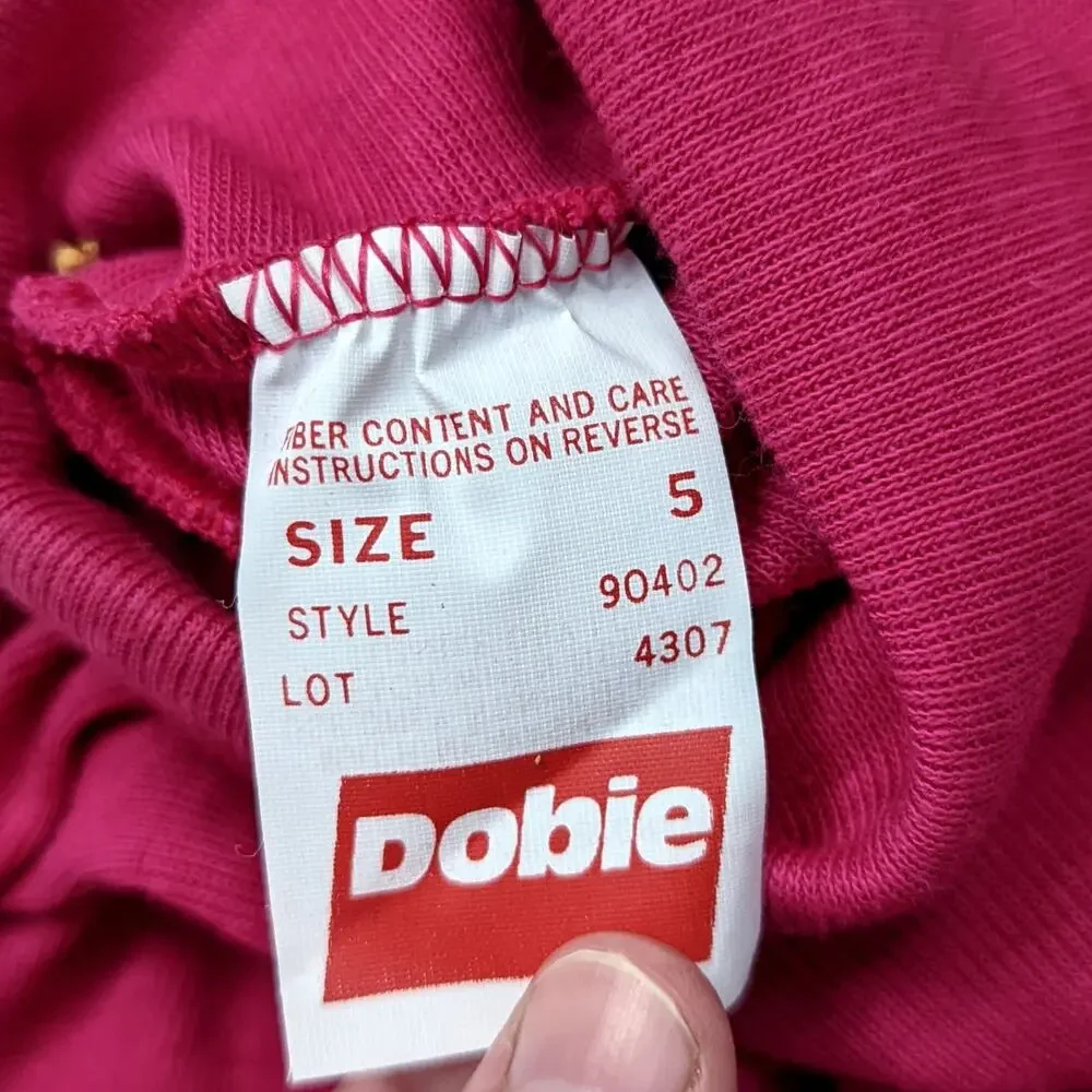 Vintage Dobie Turtleneck Shirt Girls Size 2T Magenta Long Sleeve Basic Layering